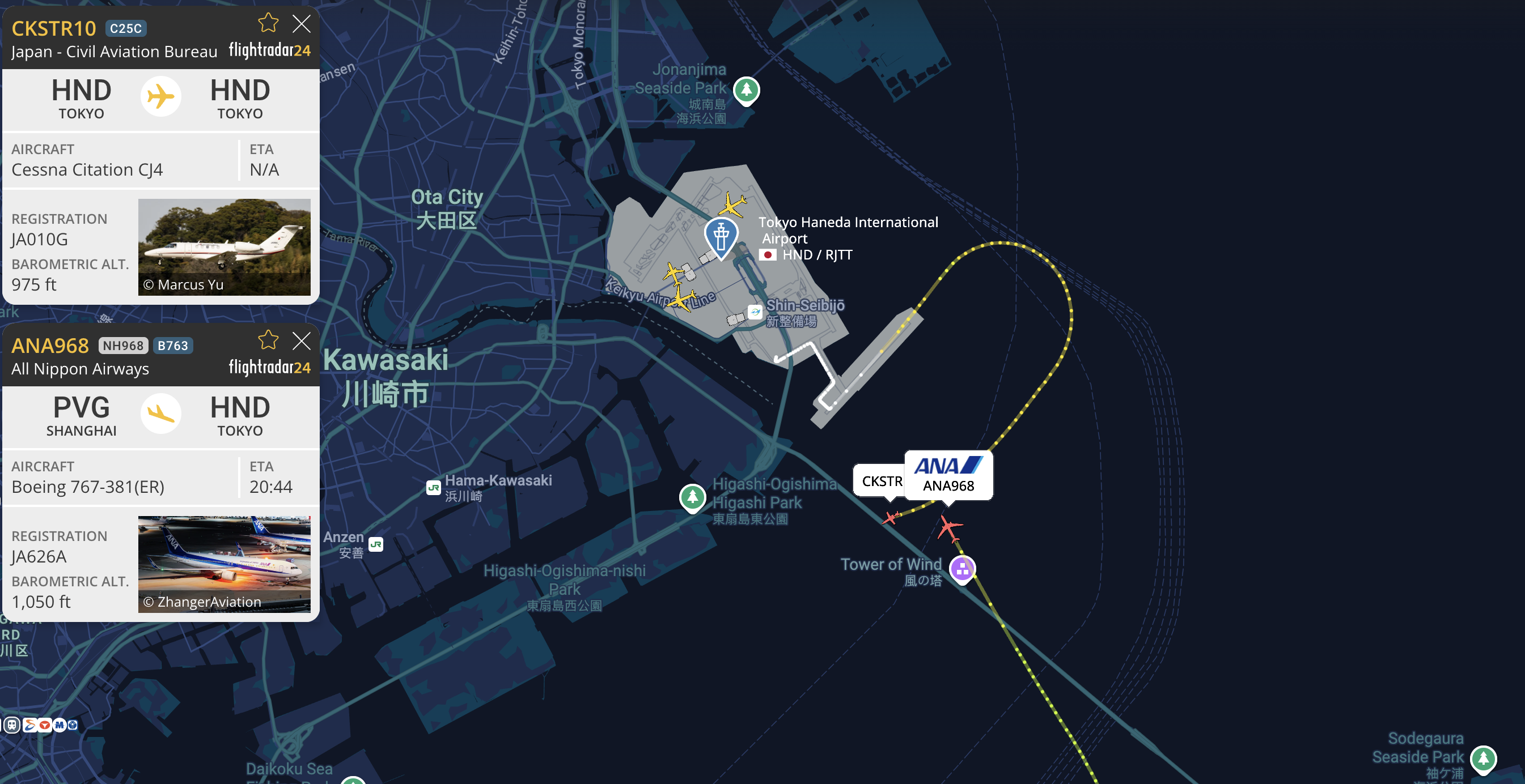 How did an ANA B767 nearly collide with a business jet?